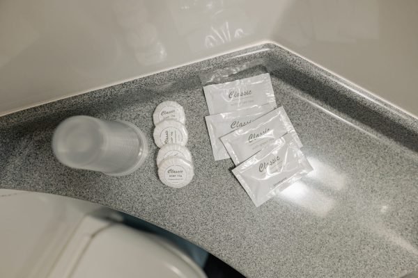 Pilt seepidest ja dušigeelist, mis on igale külastajale antud.